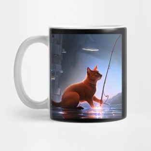 Futuristic Fishing of a Cat Mug